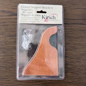 Kirsch Center Support Brackets for 1 3/8 Inch Diameter Warm Oak Finish NEW